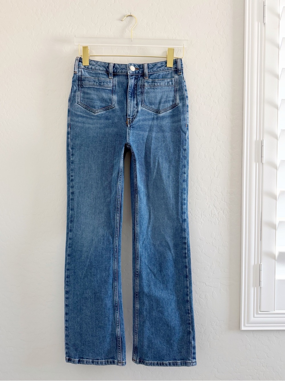 Maje Papala High Rise Ankle Flare Jeans with Front Patch Pockets Size 38/6 - Picture 10 of 16